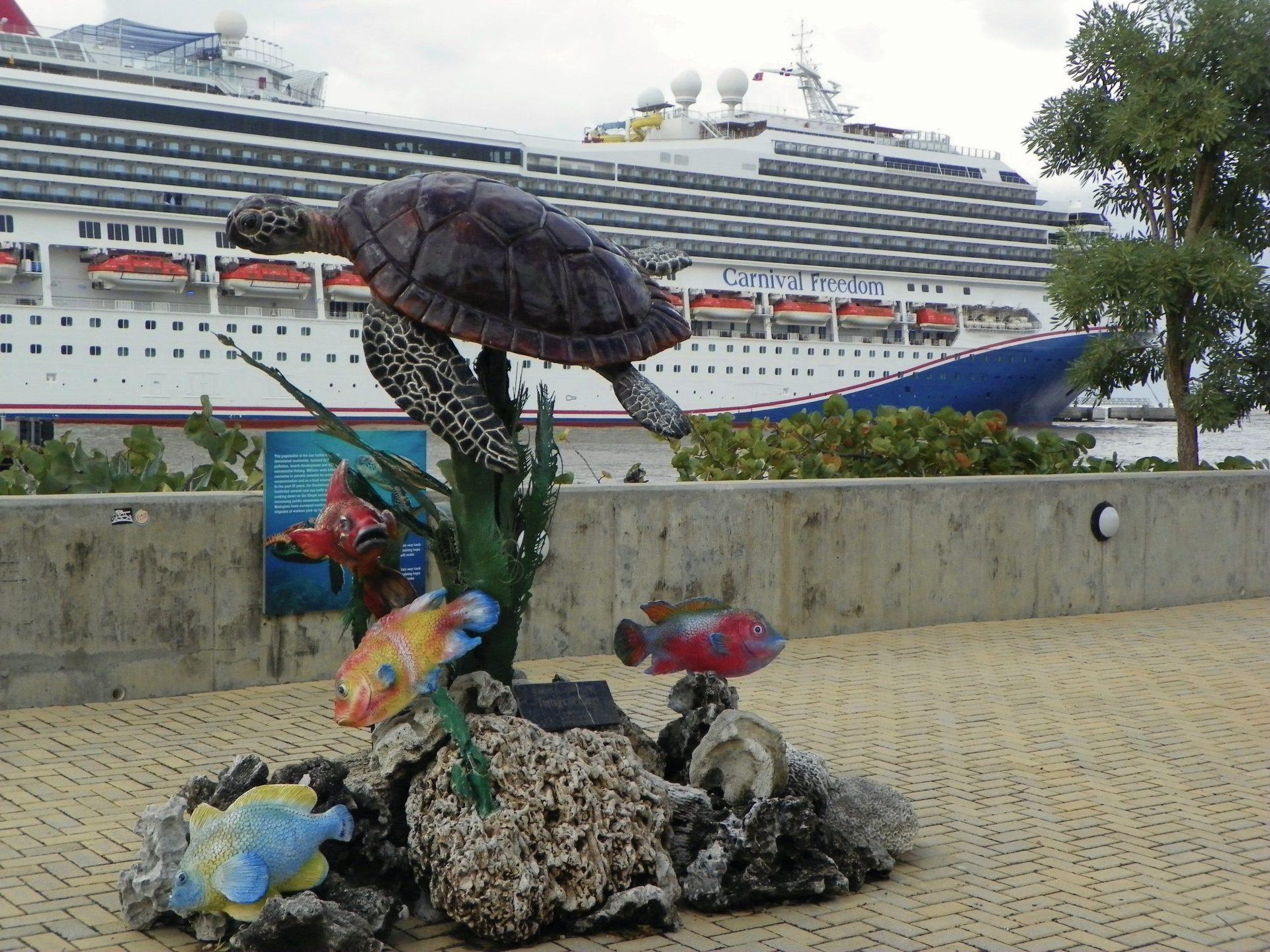 Carnival Freedom cruise ship docked at Arbor Cove, Dominican Republic